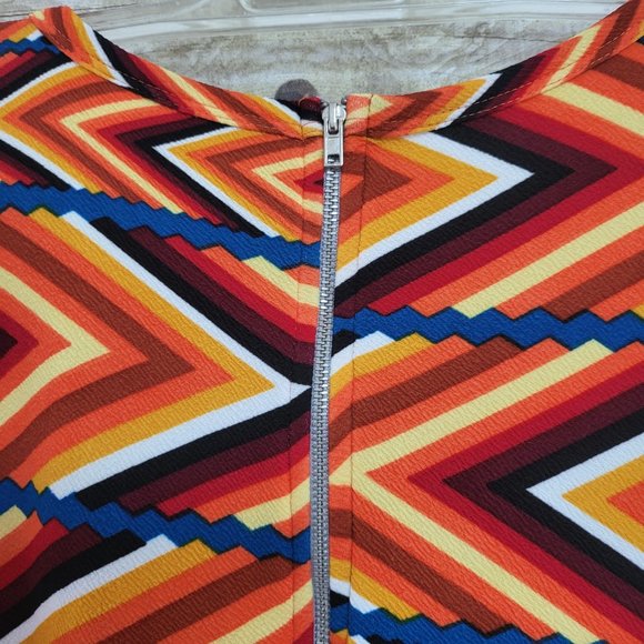 LuLaRoe NWT 3XL Amelia Dress - Shades of Orange Geometric - Dress has Pockets!! - Picture 5 of 8